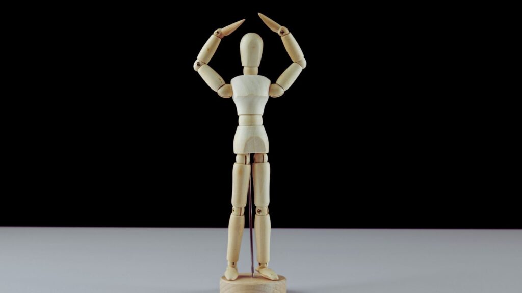 Wooden figure illustrating the physical effects and body changes associated with marijuana dependence.